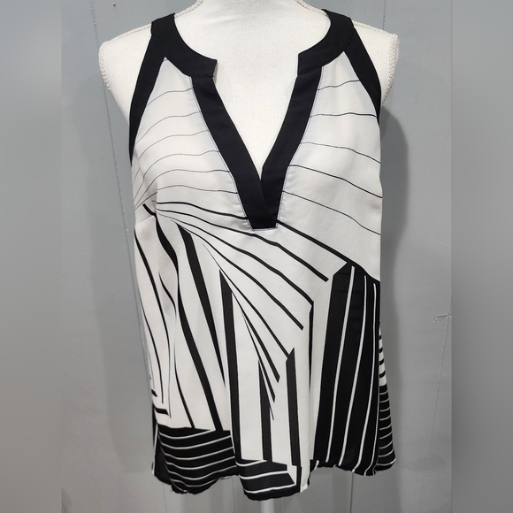 Women's Studio Y Top Blouse Black/White Szs M - Picture 1 of 7